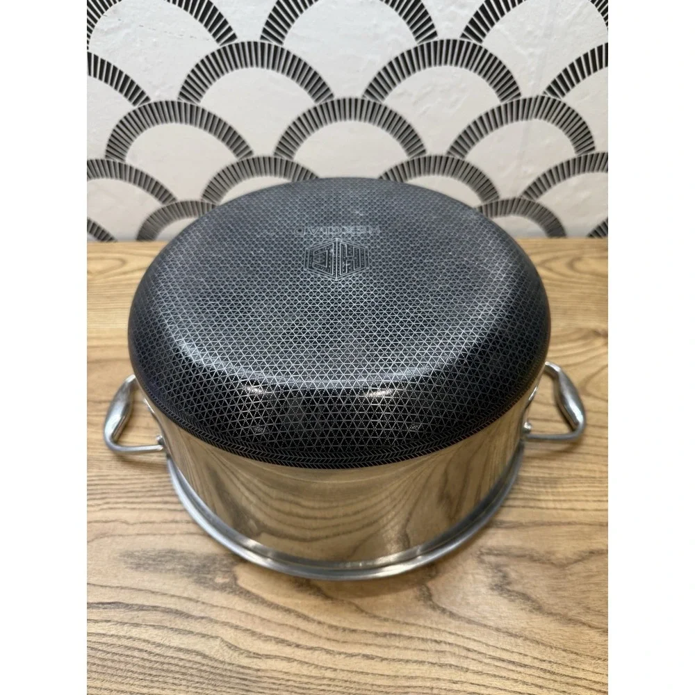 HexClad 8-QUART STOCK POT Pan 8 QT Hybrid Nonstick NO Lid - Used Good Condition